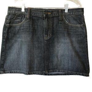 Gap Denim Mini Skirt Black Wash Casual Jean Skirt 5 pockets Size 14